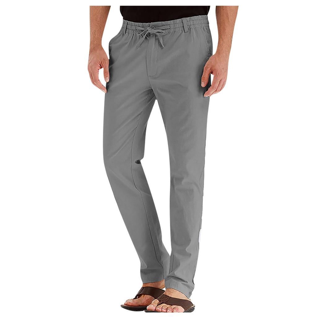 Men's Casual Pants Loose Large Elastic Waist Cotton Versatile Color Sweatpants