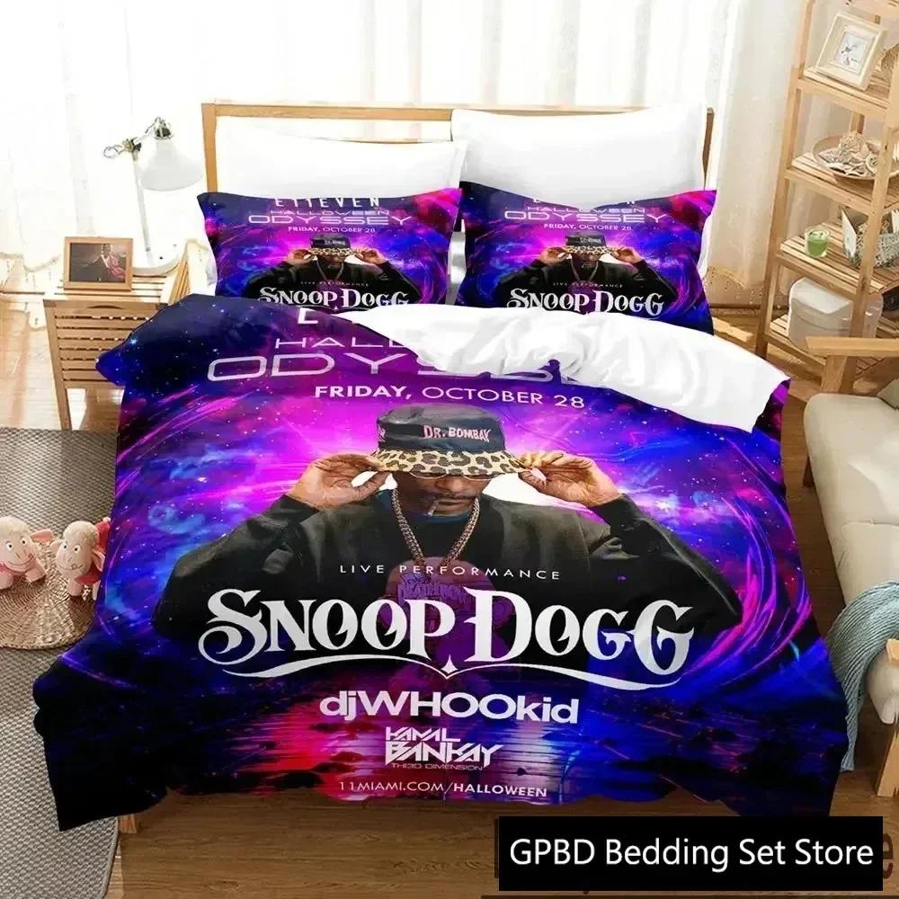 3D Print Snoop Dogg Rapper Bedding Set Boys Girls Twin Queen King Size Duvet Cover Pillowcase Bed Boys Adult Home Textileextile