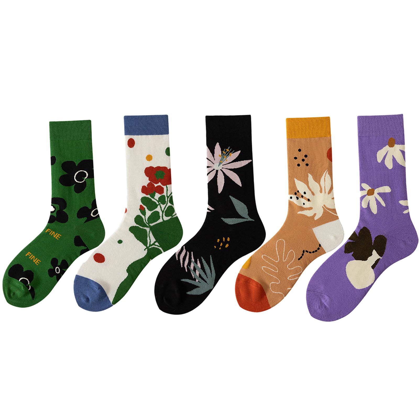 

Set of 5 Crew Casual Socks for Spring and Cute for Women Women s Socks, Summer,
