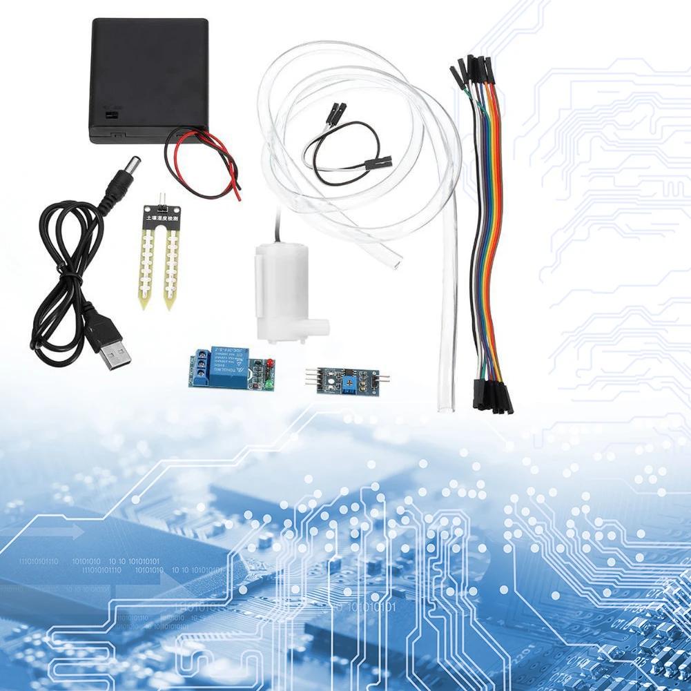 Automatisches Bewässerungsmodul DIY-Kit Bodenfeuchtigkeitserfassungsset Relaismodul Mini-Wasserpumpe 50 cm Schlauch für Arduino