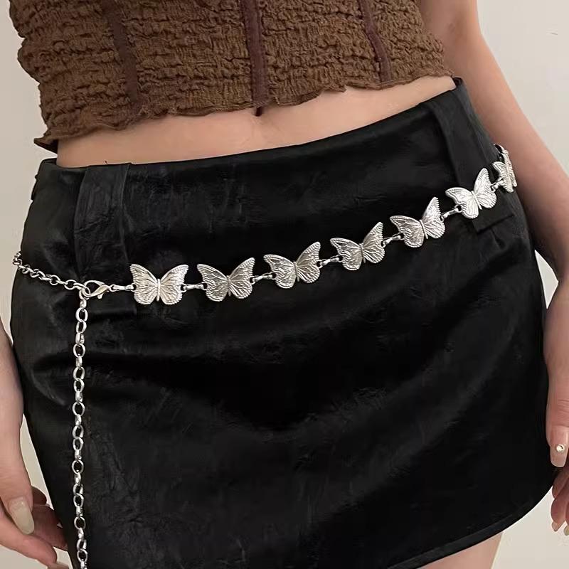 Butterfly Waist Chain Accessories Niche Design Belt Metal Belt Chain Jk Uniform Accessories Tide
