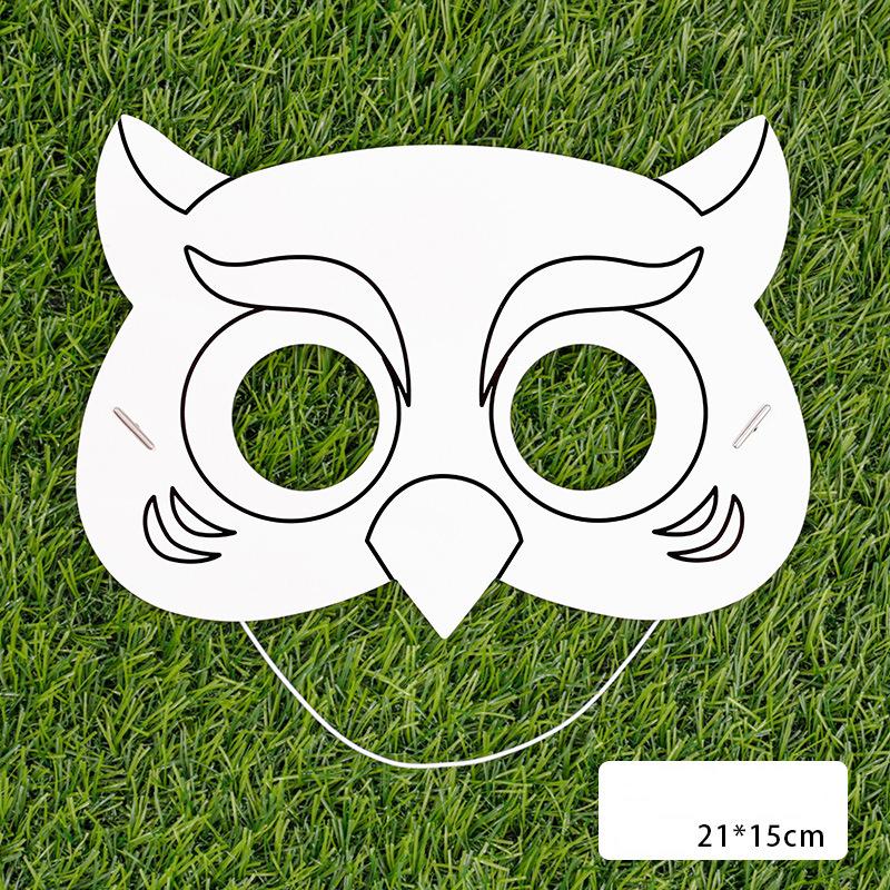 20 Stück Kinder Spaß Cartoon DIY Malmaske Kindergarten Geschenk Handgemachte Graffiti Maske Kindertag Spaß Tiermaske Verkleiden