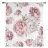 Vintage Flowers Pink Peony White Sheer Curtains for Living Room Decoration Window Curtain Kitchen Tulle Voile Organza Drapes