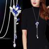 Korean Tassel Crystal Pendant Necklace - Elegant Long Sweater Chain