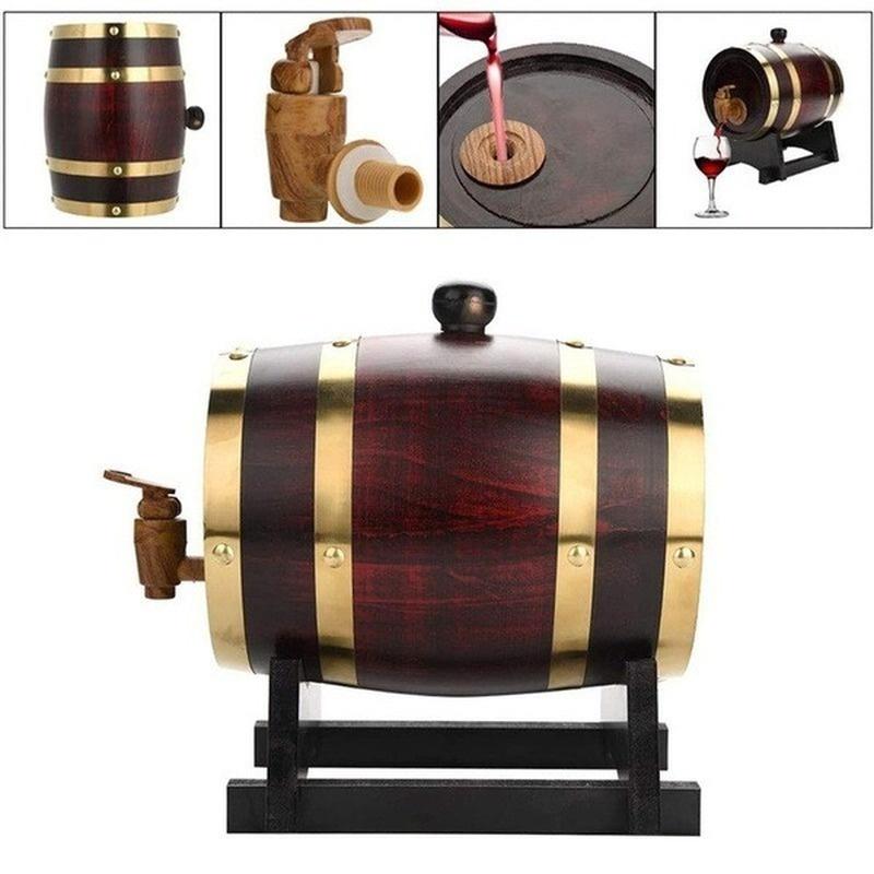 3 L Oak Storing Barrel Built-in Aluminum Foil Liner for Storing Your Own Whiskey Beer Wine Bourbon Brandy & More