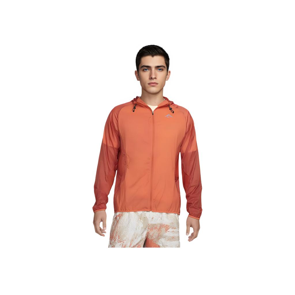 Nike Trail Aires Waterproof Comfortable Fitting Running Long Sleeve Jacket Men Jackets Vintage-Coral Dragon-Red Black FN4003-846