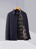 Men's Lightweight Goose Down Jacket - Turn-Down Collar, Winter Business Casual Outerwear for Middle-Aged Men.