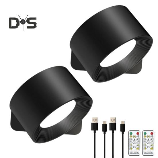 Trådløs vegglampe med fjernkontroll Dimmbar Enkel installasjon USB-oppladbar Veggmonterte lysarmaturer LED-vegglampe