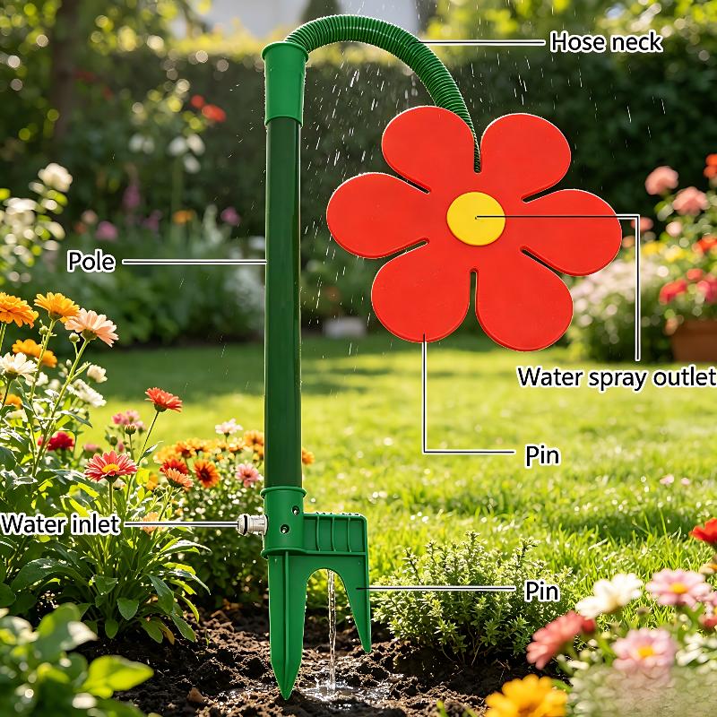 Crazy Sprinkler Crazy Dancing Flower Water Sprinklers Funny 360° Rotating Sun Flower Dancing Lawn Sprinkler