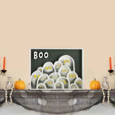 Halloween Picture Frame 3D Printed Ghost Photo Frame Ornaments for Living Room Kids Room Bedroom Halloween Party Decor