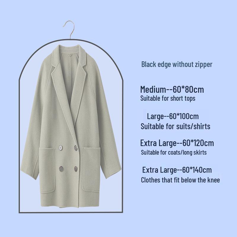 

Водонепроницаемый подвесной чехол от пыли для одежды из ЭВА - Видимый мешок для защиты костюмов и пальто 80 cm