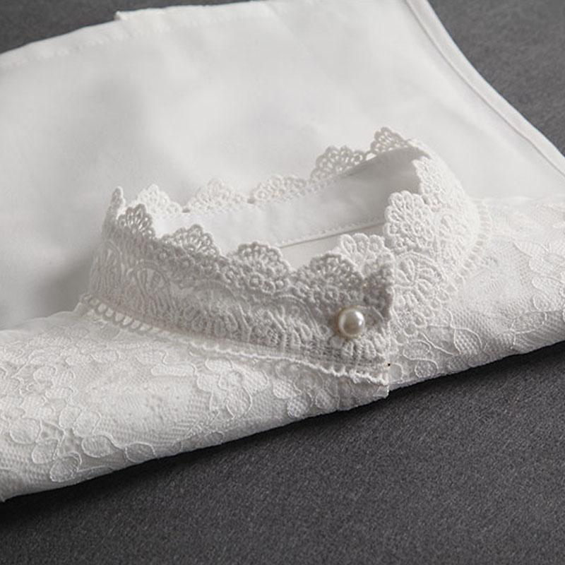 Perfect Match Embroidery Fake Collar Women Lace Detachable Lapel Collar Shirt Top Tie White Ruffles False Collar Woman Removable False Blouse