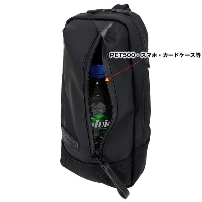 [Masterpiece] Body Bag Slick Sling Bag (PU X Polyester X Cordura Nylon, BLACK) W16 X H29.5 X D5cm
