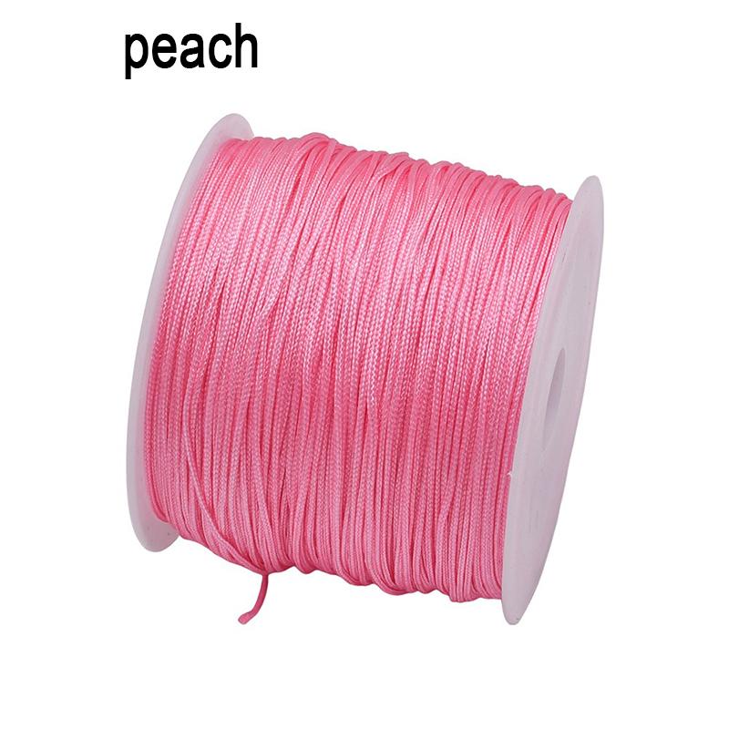 Corda di seta 45M/0,8MM trecciata in nylon per Fai da te per Forniture per la creazione di gioielli Nappe Perline Artigianato intrecciato Corda di nylon satinato CS003