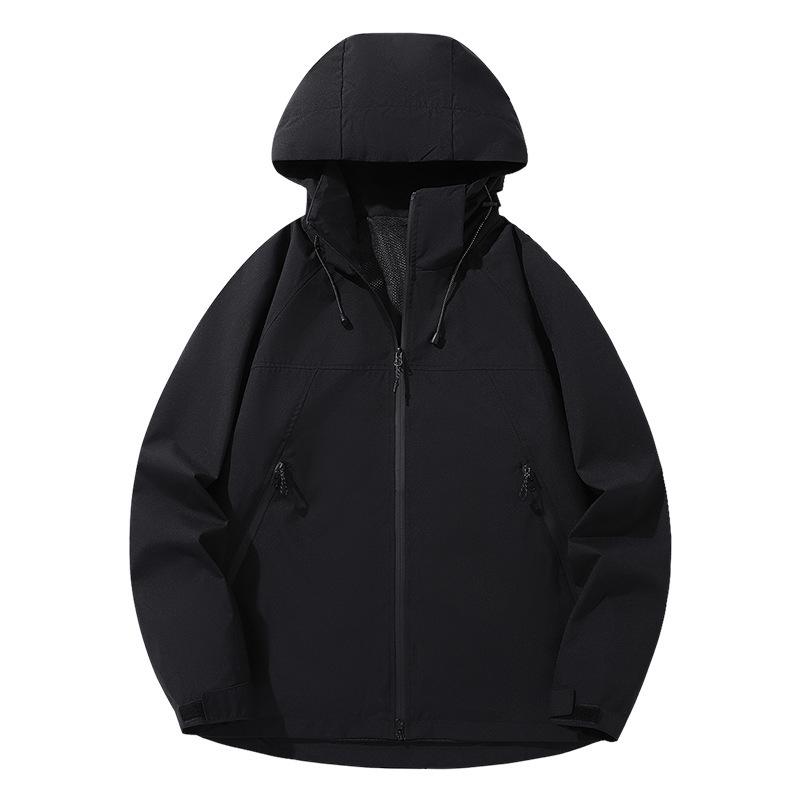 

Весенне-осенняя ветровка, мужская верхняя одежда с капюшоном, дышащие пальто, мужская свободная молния, повседневная съемная куртка с капюшоном, модная одежда для альпинизма