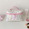 Korean Style Star Design Makeup Bag Handheld Pearlescent Travel Storage Bag Large Capacity Portable Cosmetic Bag Daily Use