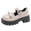 Popular black retro British platform small leather shoes women's 2025 new autumn skirt versatile Mary Jane single shoes