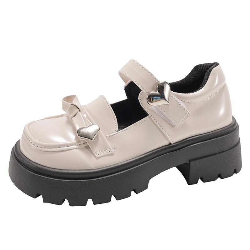 Beliebte schwarze Retro Britische Plateau kleine Lederschuhe Damen 2025 neu Herbst Rock vielseitige Mary Jane Einzel Schuhe