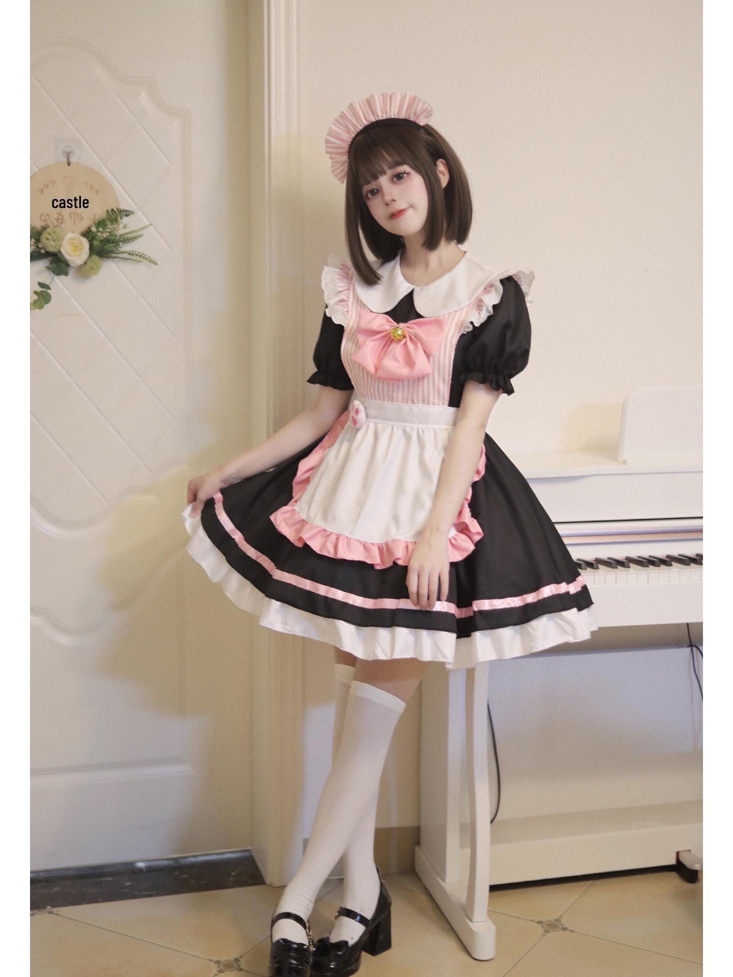 

Plus Size Cafe Maid Cosplay Princess Dress for Women s Role Play Party Small