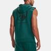 Under Armour Solid Color Zip Hoodie Sleeveless Men Tops Green 1377434-722