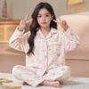 Girls Warm Fleece Pajama Set Cartoon Print Loose Fit Long Sleeve Sleepwear Ages 8 Comfortable Home Outfit