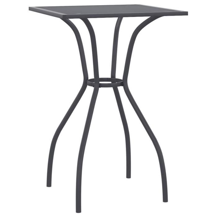 VidaXL Table de jardin anthracite 50x50x72 cm treillis d'acier 362730