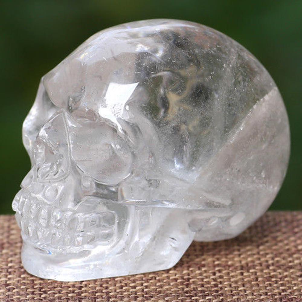 

Mayitr Новый 2-дюймовый прозрачный кварцевый кристалл черепа, образец исцеления Рейки, резная фигурка ручной работы