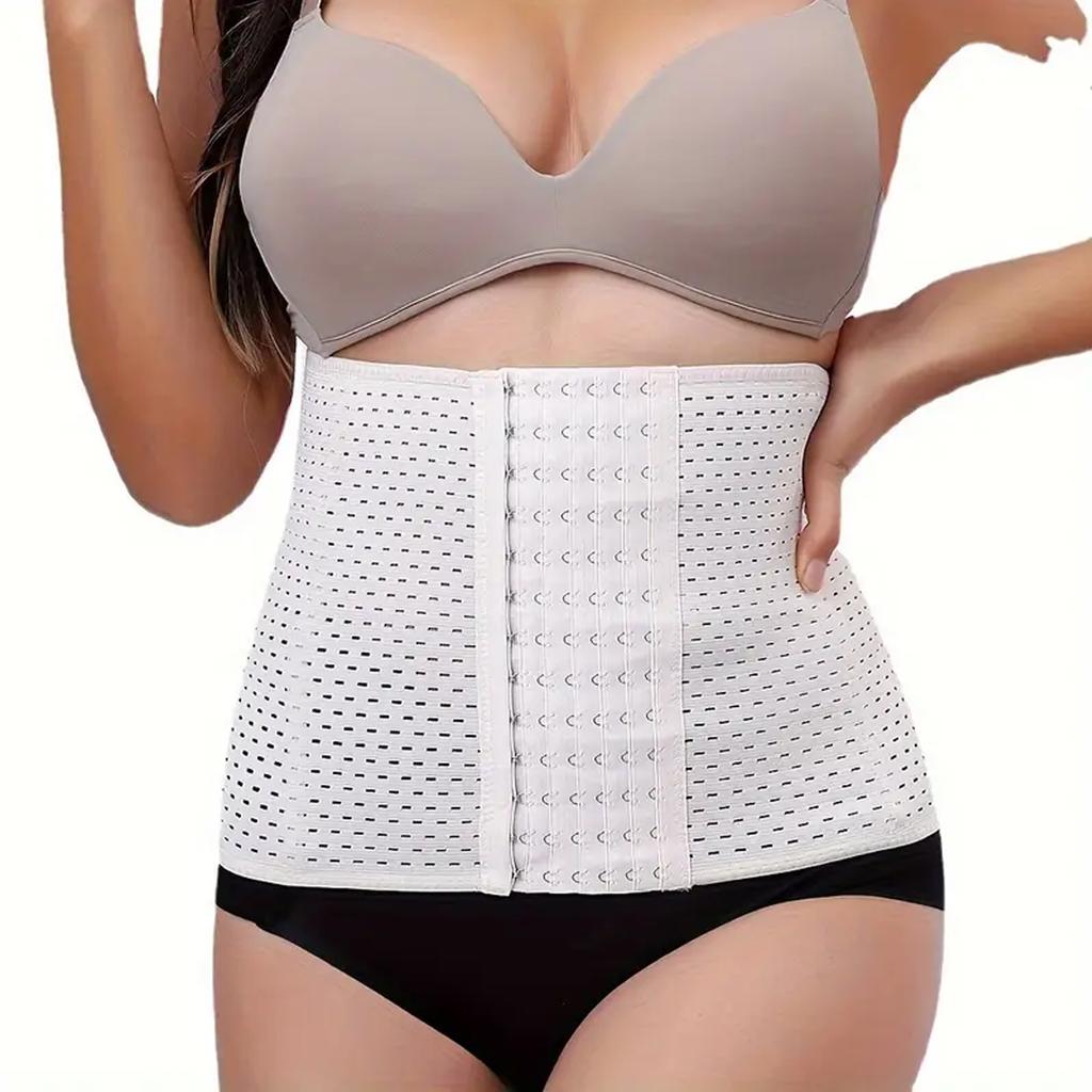 Women's Waist Training Belt, 6 Rows Of Adjustable Hooks, Plus Size Waist Cincher Corset, Slimming Tummy Control Band Breathable Shapewear Girdle