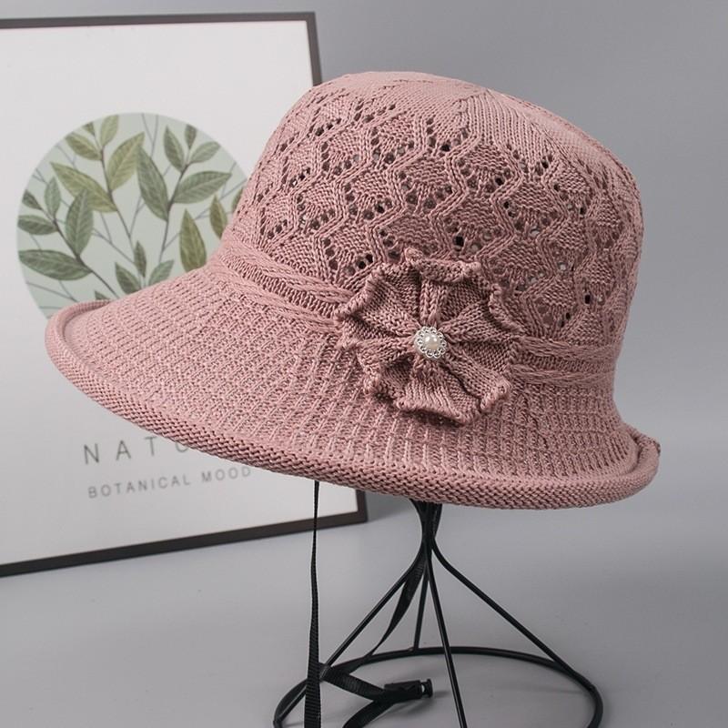 Sun Protection Hat For Women With Embroidered Flower Pattern Outdoor Summer Foldable Breathable Polyester