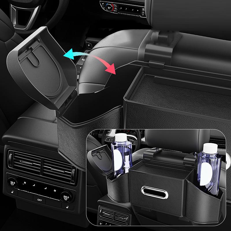 SEAMETAL 7 In 1 Car Backrest Storage Box Organizer Multifunctional Tissue Car Cup Holder Seat Back Storage Box
