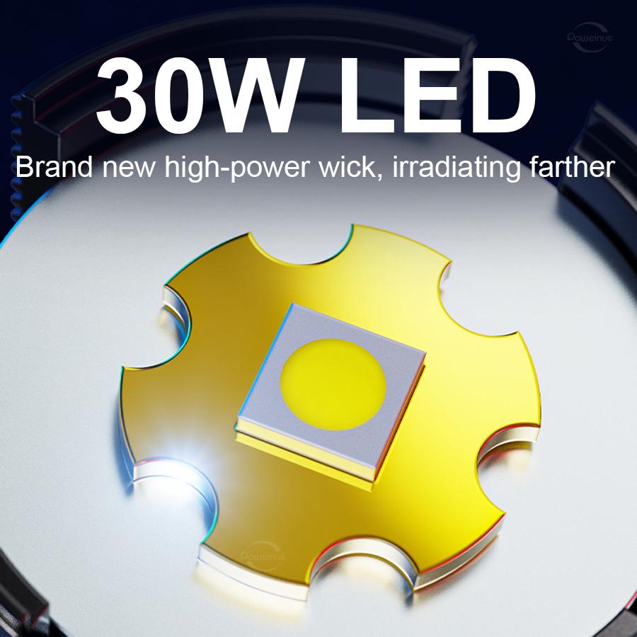 500000LM LED čelovka s vysokým výkonom 2000M Super jasné svetlo Nabíjateľné Vonkajšie Vodotesné Pracovné Čelové Svetlo Kemping Rybolov Čelová Baterka