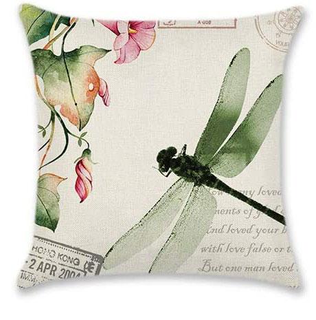 Dragonfly/Butterfly Cushion Cover, Linen Pillowcase Decoration For Living Room Sofa Car Bedroom Home Decor 40X40 50X50 60X60