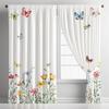 2PCS Digital Printed Curtains, Colorful Butterflies Flying Insect Nature, Window Drapes for Living Room Bedroom Home Decoration