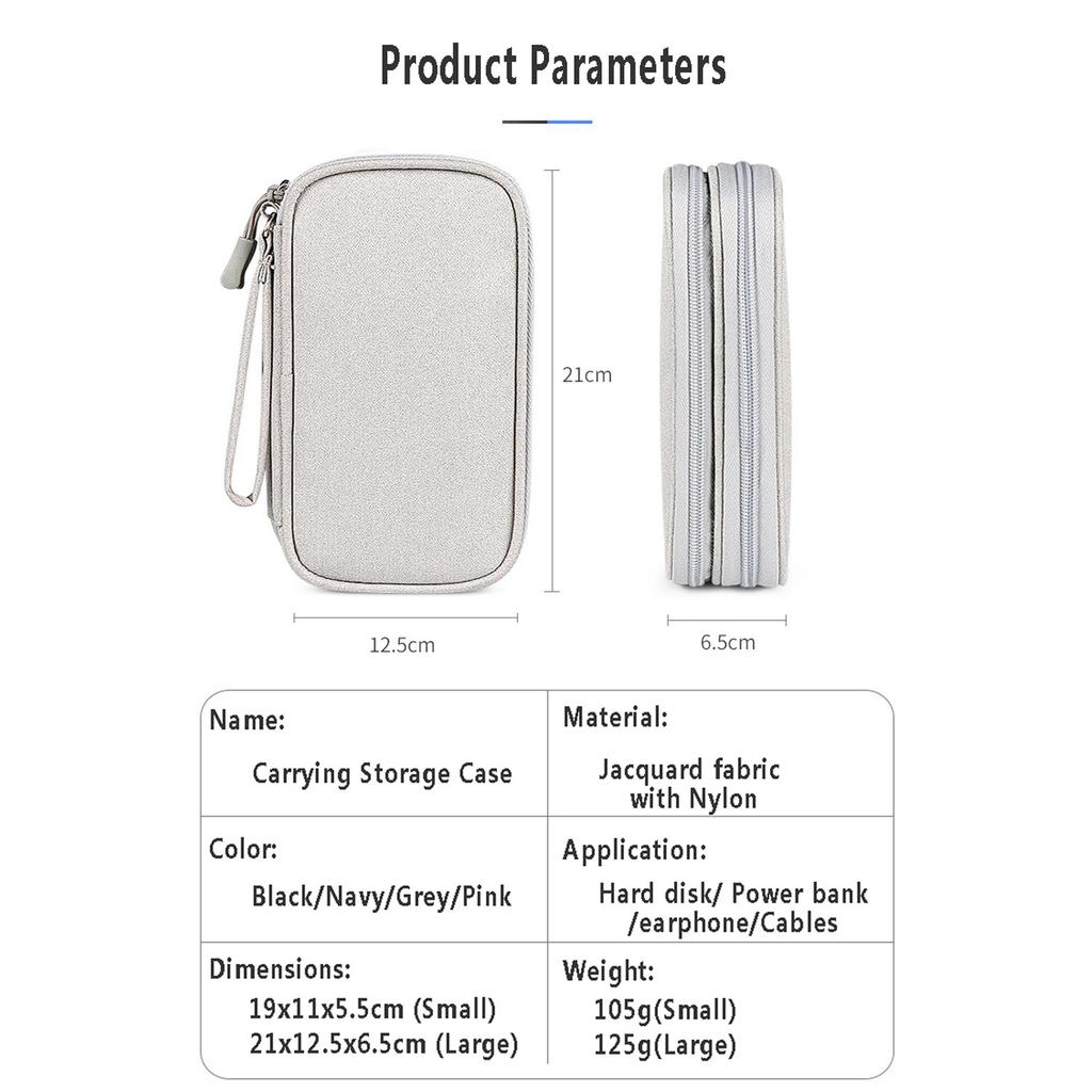 Data Cable Storage Bag Waterproof Portable Carry Case Storage Bag Travel Organizer Bag For Wired Earphone Cable Cord USB Charger