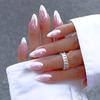 Electroplated Gradient Nail Art Set: 24 Medium-Long Spicy Girl Style Pieces