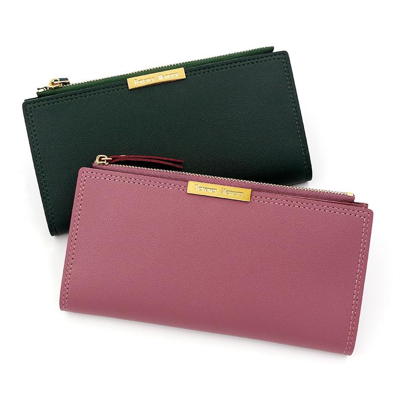 Stylish Women's Long Wallet with Large Capacity Card Holder and Zippered Coin Purse Clutch
