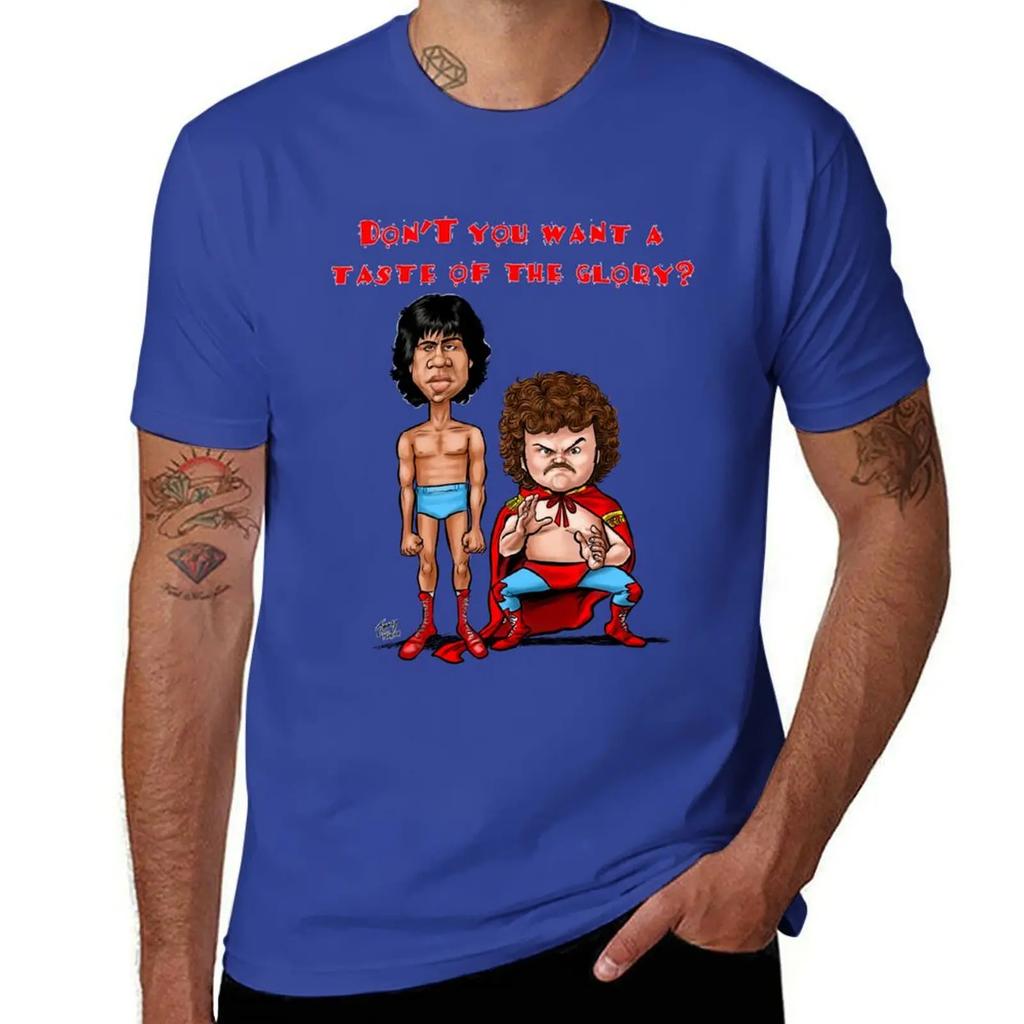 Nacho Libre Taste of the Glory T-shirt Funnys Oversizeds Mens Plain T Shirts