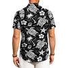 Men's Casual Loose Fit Short Sleeve Hawaiian Shirt Button Down Lightweight Summer Beach Shirt with Shark Print Design