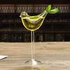 Decorative Bird Wine Glass, Clear Stemmed Goblet with Wide Bowl and Long Stem for Juice Service, Home Dining, and Table Presentation