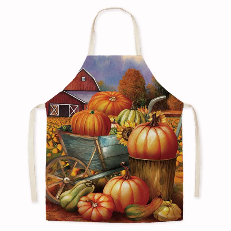Thanksgiving Sunflower & Pumpkin Oil-Proof Kitchen Apron