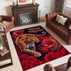 Leopard Theme Crystal Velvet Floor Rug Personalized Custom Name Text Warm Carpet Home Decoration