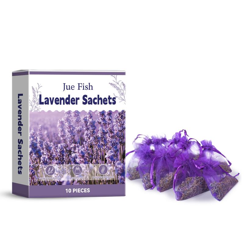 Flower Printed Dried Lavender Bud Home Fragrance Sachets - Drawer & Wardrobe Deodorizing Aromatherapy Bags for Fresh Scents