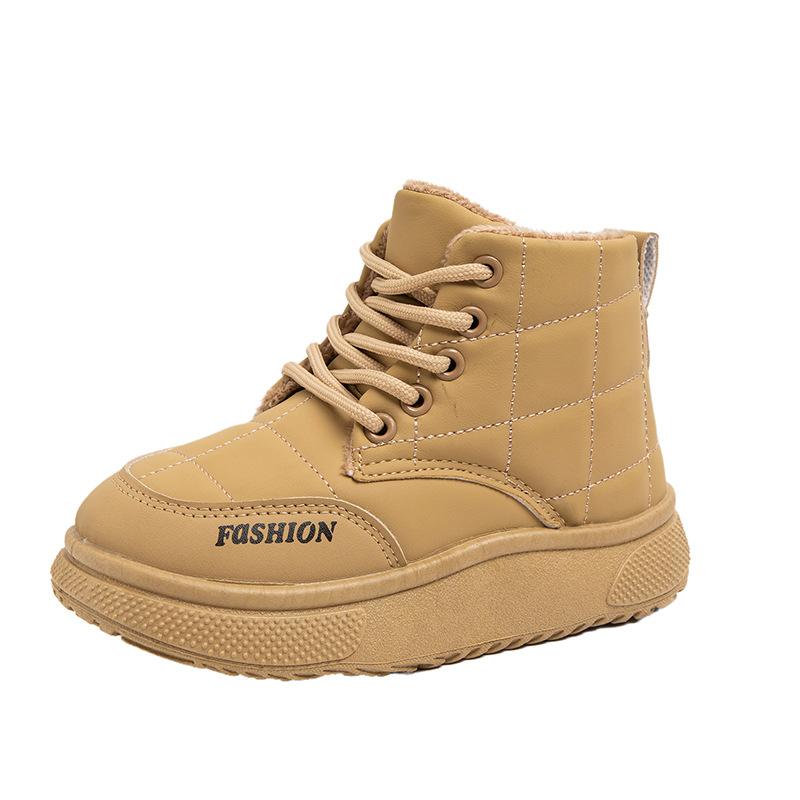 

Winter Snow Boots for Boys Plush Lined Warm Soft Sole Non Slip Cotton Shoes Kids size 26 хаки