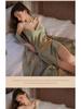Women's Sexy Ice Silk Nightgown & Suspender Pajama Set - Pure Desire Style, Spring/Autumn 2025
