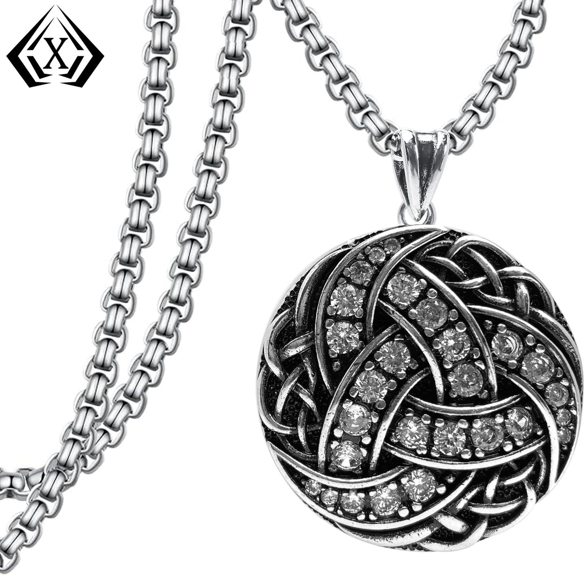 Ожерелье-подвеска Xieweier Кельтский круг - Европейский и Американский Модный Дизайн Темной Моды