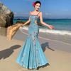 Nile Garden Seaside Vacation Lace Suspender Dress Women's Summer Waist Skinny Hip Dress Long Dress