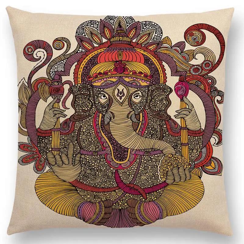 Hinduism Style Cushion Cover Mandalas Floral Animals Flower Deer Elephant Whale Bee Pig Pangolin Squirrel Frog Sofa Pillow Case