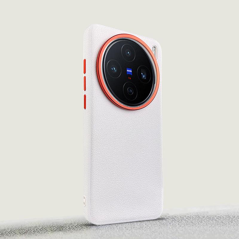 

Магнитный кожаный чехол для телефона Vivo X100 Ultra для изогнутого экрана - Полная защита краев, Дизайн с большим отверстием. VIVO X100 Ultra