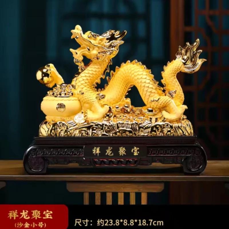 Resin Money Tree Golden Dragon Ornament Resin Crafts Accessories Gift for Housewarming and Opening Recruiting Wealth