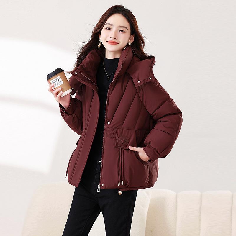 Padded clothes women's short winter hooded padded clothes thickened warm padded jacket